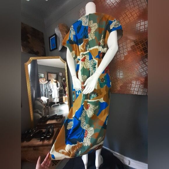 Zara Autumnal Floral Abstract Maxi Dress - Picture 3 of 16